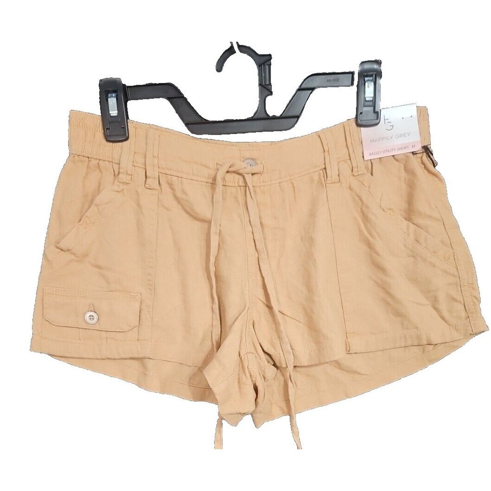 Happily Grey Women's Baggy Utility Shorts Sz Medium Pockets Drawstring NWT